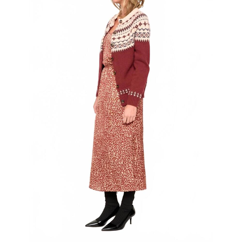 NEW DRA LOS ANGELES sunny button front cardigan in burgundy - Picture 2 of 2